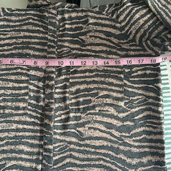 Joie Women's Brown Zebra Talma Long-Sleeve Button Mini Shift Shirt Dress Size S - Picture 7 of 9